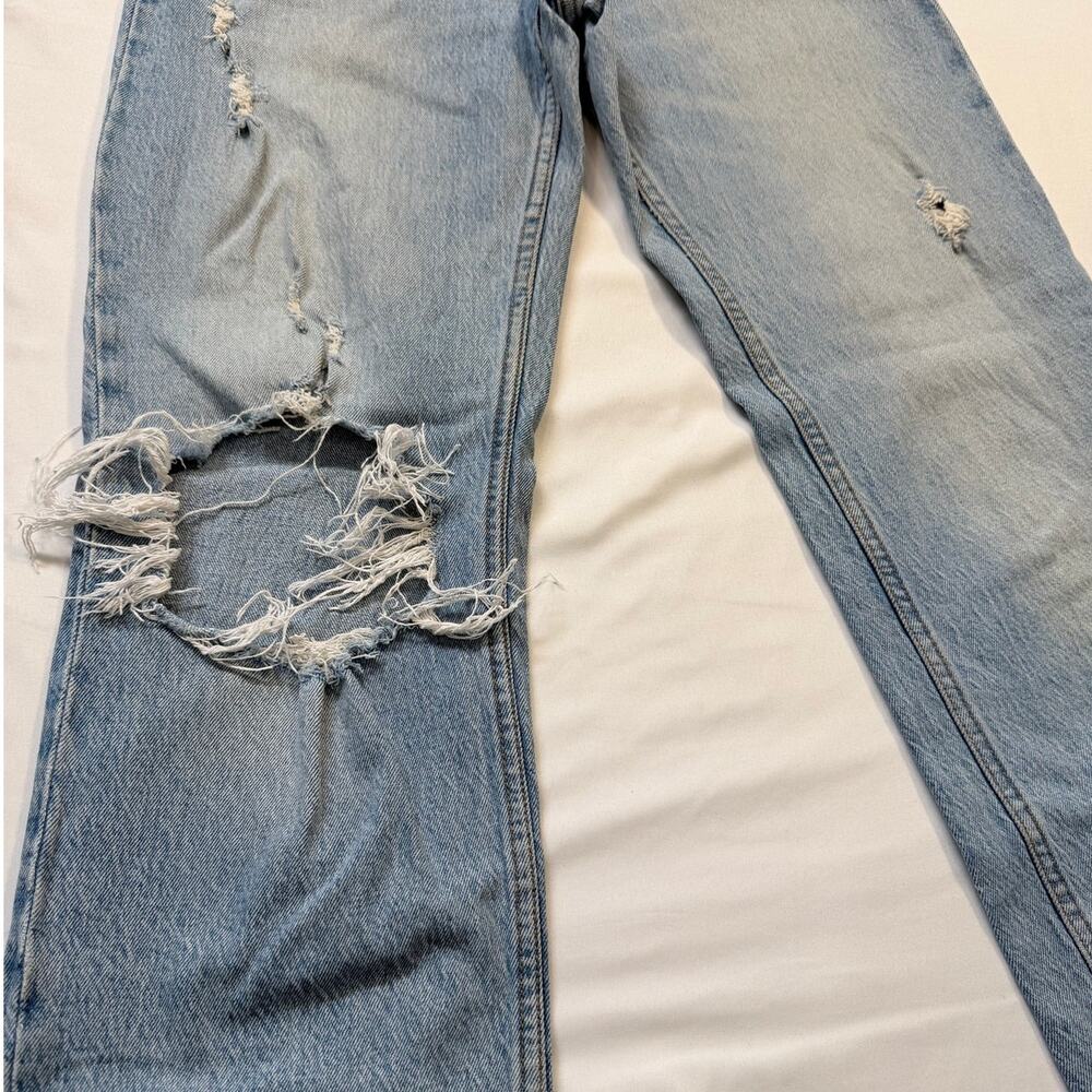 Abercrombie & Fitch The Dad High Rise Jeans Womens 26 Distressed Button Fly - Picture 7 of 13